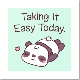 Cute Panda Bear Taking It Easy Today Posters and Art